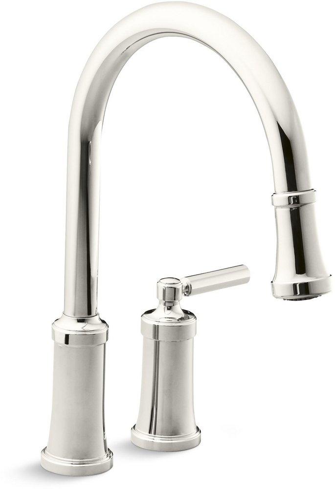 Kallista Quincy™ Single Handle Pull Down Kitchen Faucet in Nickel Silver