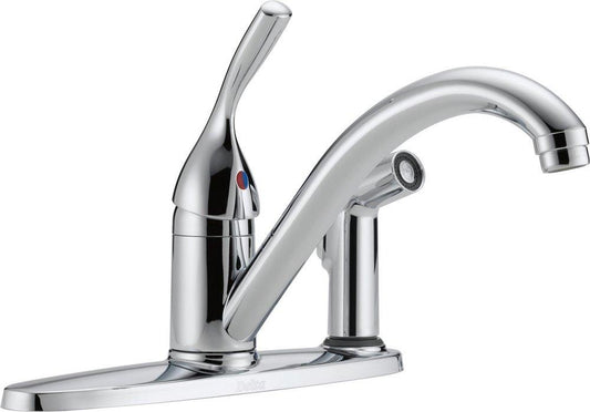 Delta Faucet Classic Single Handle Kitchen Faucet with Side Spray in Chrome