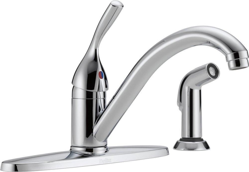 Delta Faucet Classic Single Handle Kitchen Faucet with Side Spray in Chrome