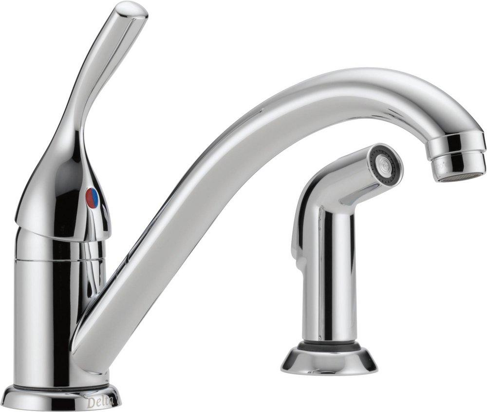 Delta Faucet Classic Single Handle Kitchen Faucet with Side Spray in Chrome