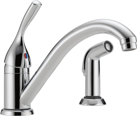 Delta Faucet Classic Single Handle Kitchen Faucet with Side Spray in Chrome