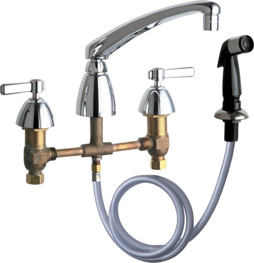 Single Handle Kitchen Faucet with Side Spray in Polished Chrome