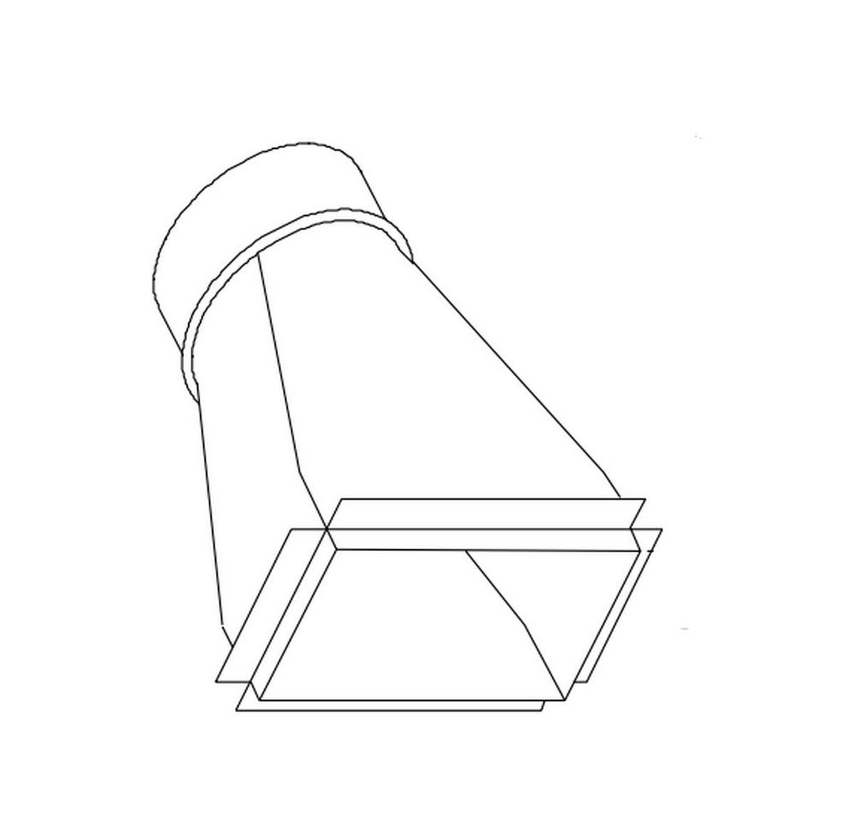12 in x 6 in x 7 in Duct Square-To-Round
