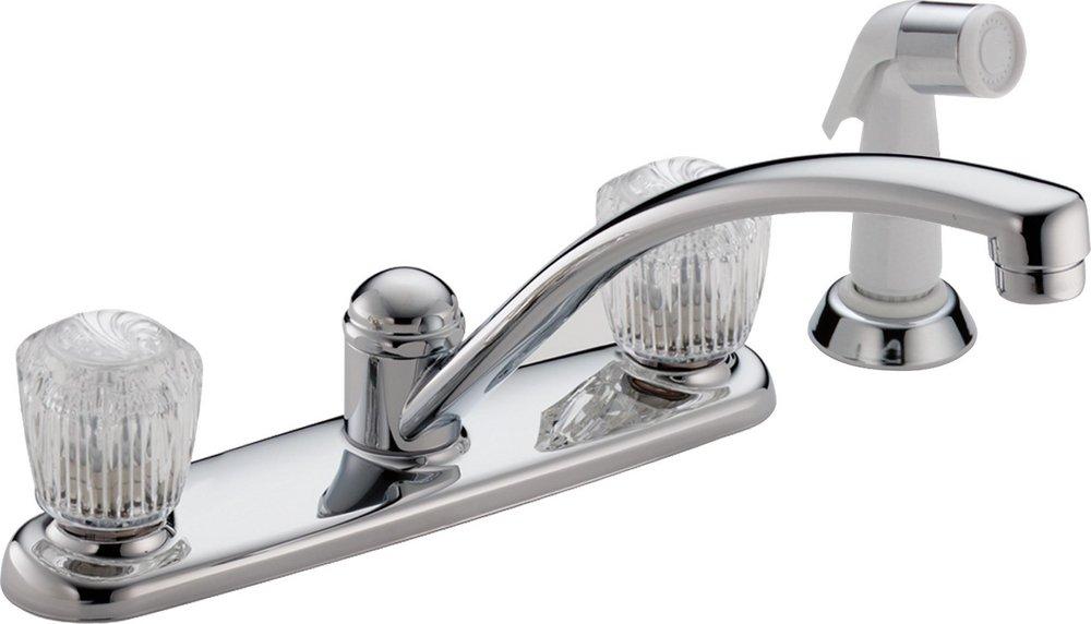 Delta Faucet Classic Two Handle Kitchen Faucet with Side Spray in Chrome
