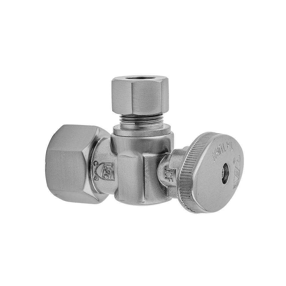 JACLO Model 615-8 3/8 in. Flanged x OD Tube Oval Angle Supply Stop Valve in Polished Nickel