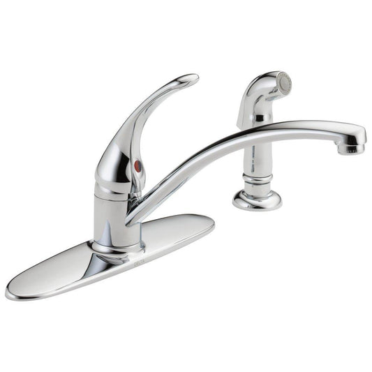 Delta Faucet Foundations® Single Handle Kitchen Faucet with Side Spray in Chrome