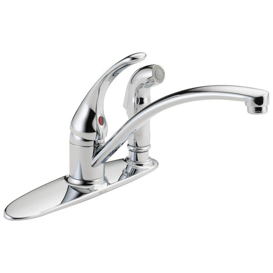 Delta Faucet Foundations® Single Handle Kitchen Faucet with Side Spray in Chrome
