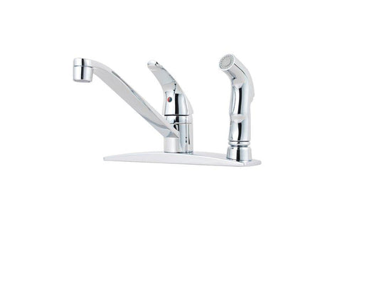 Pfister Pfirst Series™ Single Handle Kitchen Faucet with Side Spray in Polished Chrome
