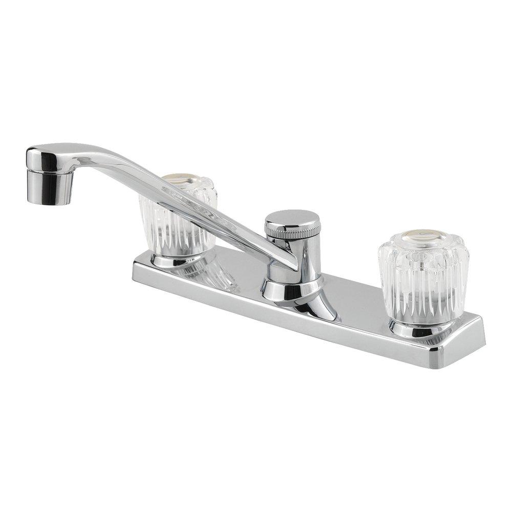 Pfister Pfirst Series™ Two Handle Kitchen Faucet in Polished Chrome