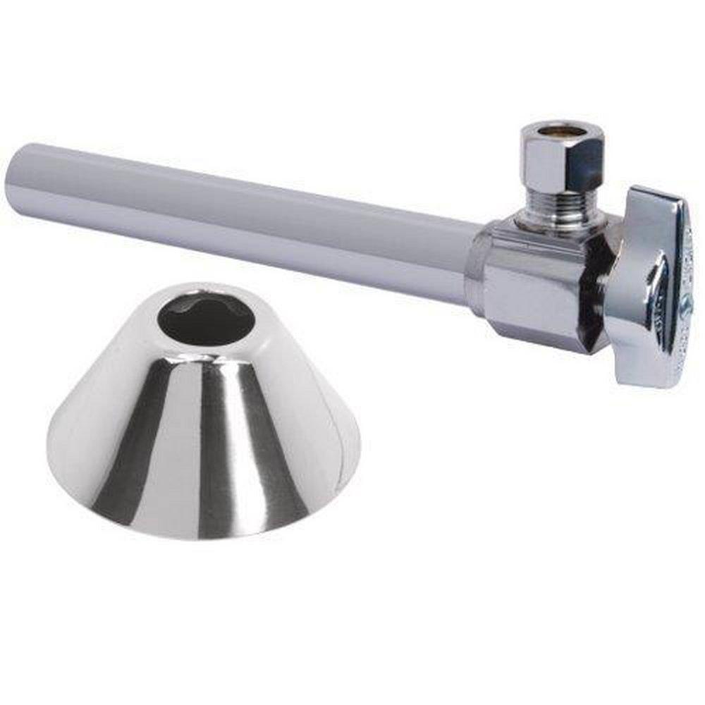 BrassCraft KTCS40 Series 1/2 x 3/8 in. Sweat x OD Compression Ball Handle Angle Supply Stop Valve in Chrome Plated