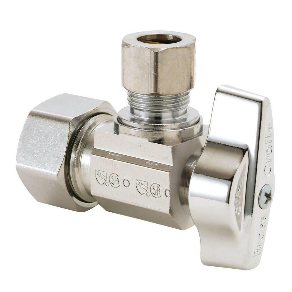 BrassCraft KTCR09 Series 1/2 x 1/4 in. Compression x OD Compression Angle Supply Stop Valve in Chrome Plated