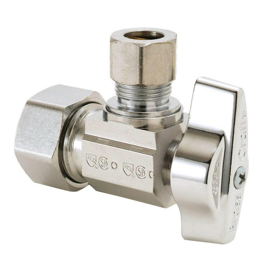 BrassCraft KTCR09 Series 1/2 x 1/4 in. Compression x OD Compression Angle Supply Stop Valve in Chrome Plated