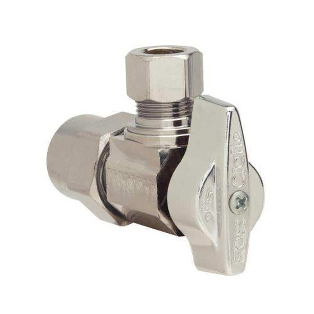 BrassCraft KTPR19 Series 1/2 in x 3/8 in Ball Handle Angle Supply Stop Valve in Polished Chrome