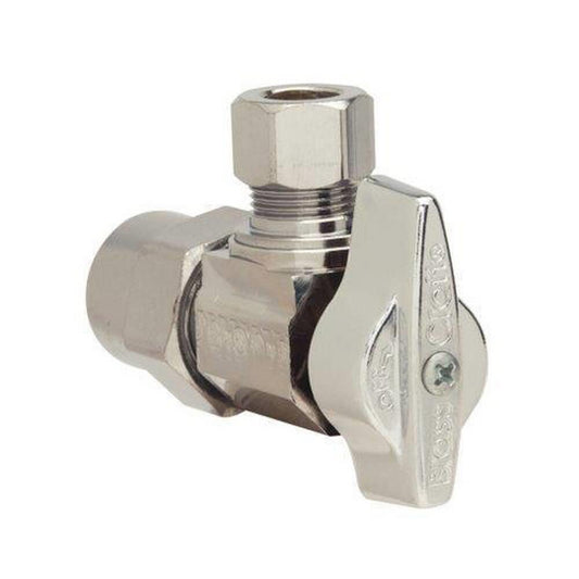 BrassCraft KTPR19 Series 1/2 in x 3/8 in Ball Handle Angle Supply Stop Valve in Polished Chrome