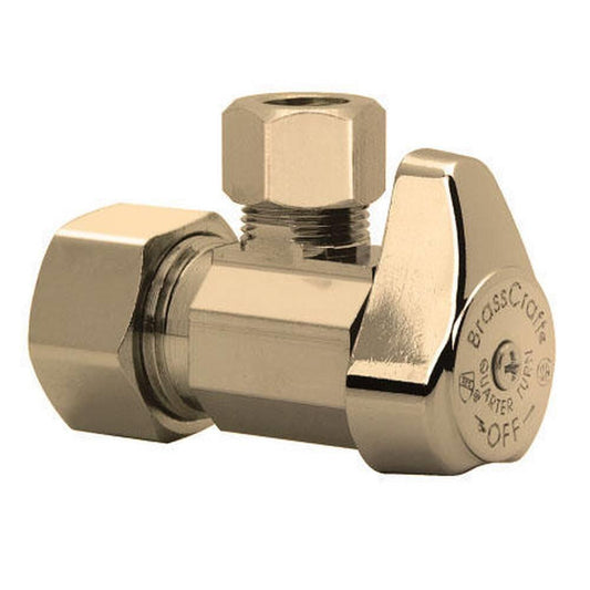 BrassCraft G2CR19 Series 1/4 in x 1/2 in Angle Supply Stop Valve in Polished Chrome