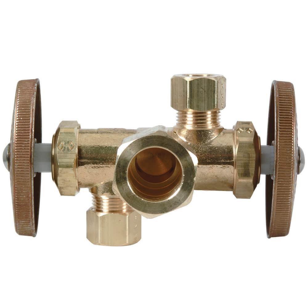 BrassCraft CR1901 Series 1/2 in x 3/8 in Oval Handle Straight Supply Stop Valve in Rough Brass