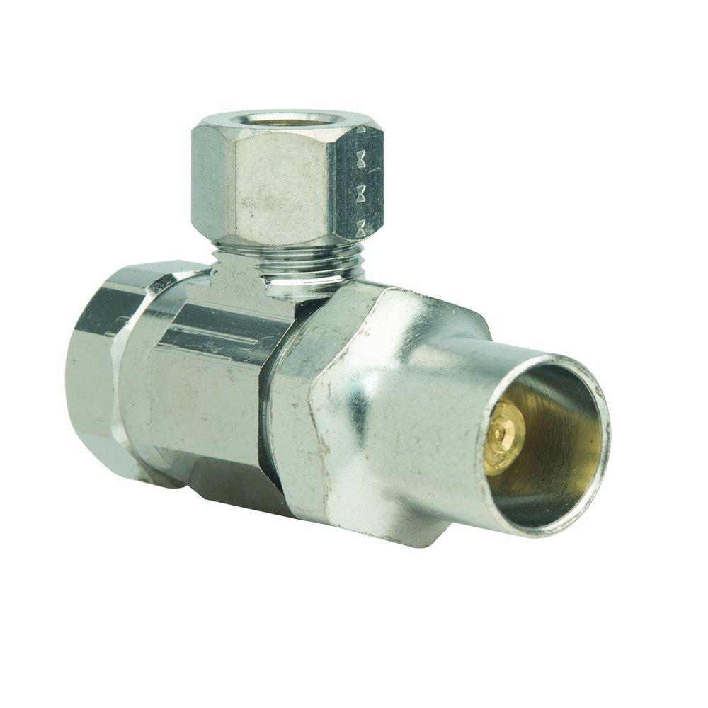 BrassCraft SR15 Series 3/8 in. FIPT x OD Compression Loose Key Handle Angle Supply Stop Valve in Chrome Plated