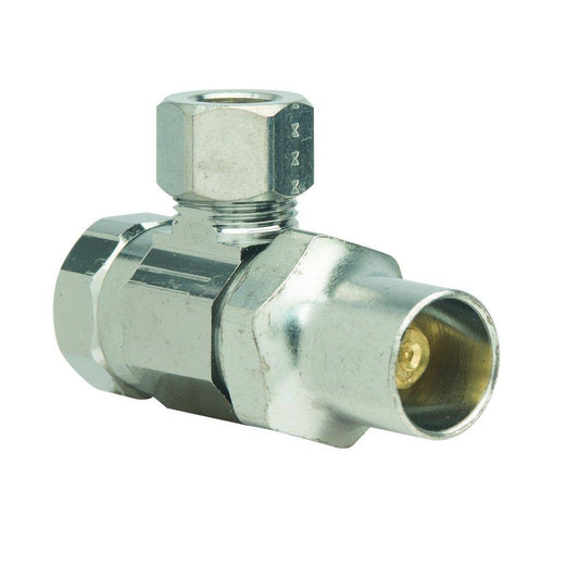 BrassCraft SR15 Series 3/8 in. FIPT x OD Compression Loose Key Handle Angle Supply Stop Valve in Chrome Plated