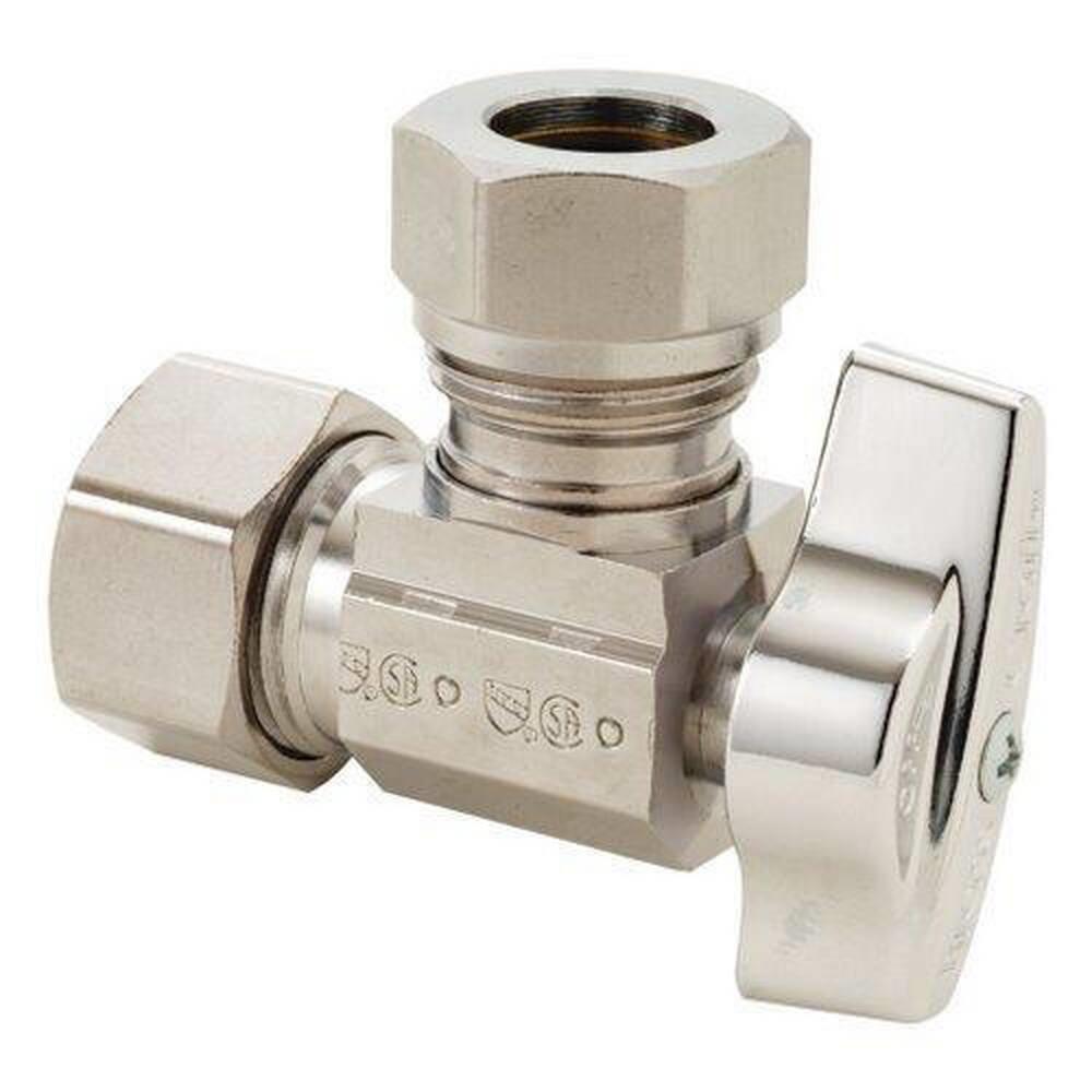 BrassCraft KT™ Series 1/2 in. Compression x Slip Lever Handle Angle Supply Stop Valve in Chrome Plated