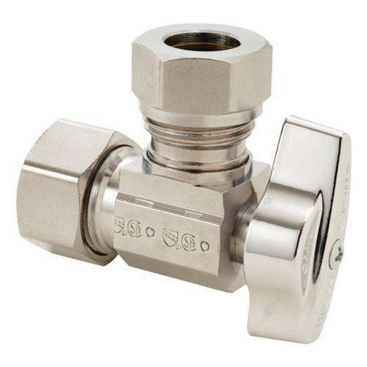 BrassCraft KT™ Series 1/2 in. Compression x Slip Lever Handle Angle Supply Stop Valve in Chrome Plated