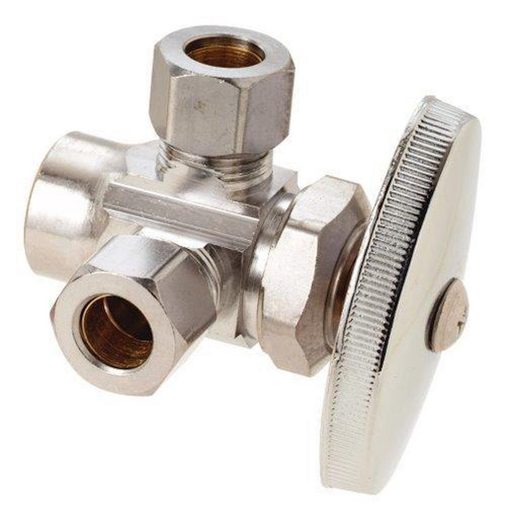BrassCraft R1901 Series 1/2 in x 3/8 in Oval Handle Angle Supply Stop Valve in Polished Chrome