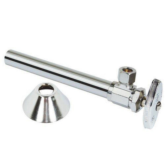BrassCraft CS40B Series 1/2 x 3/8 in. Sweat x OD Compression Knurled Oval Handle Angle Supply Stop Valve in Chrome Plated