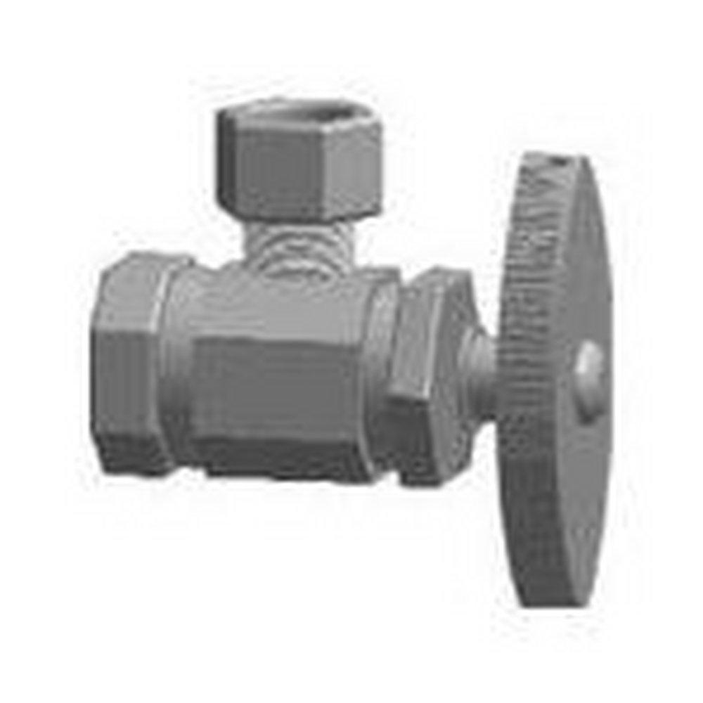 1/2 x 3/8 in. FIPS x OD Compression Knurled Angle Supply Stop Valve in Rough Brass