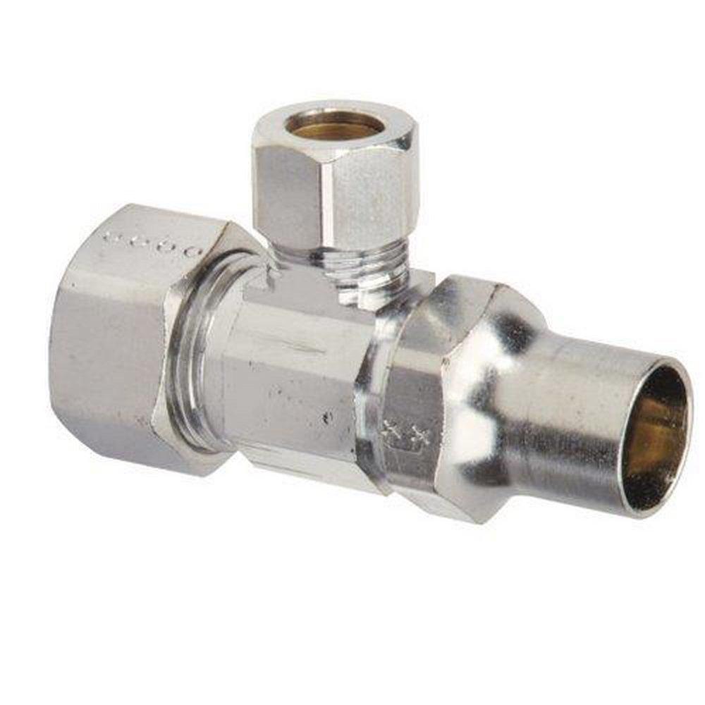 BrassCraft SSCR19 Series 1/2 x 3/8 in. Compression x OD Compression Loose Key Handle Angle Supply Stop Valve in Chrome Plated