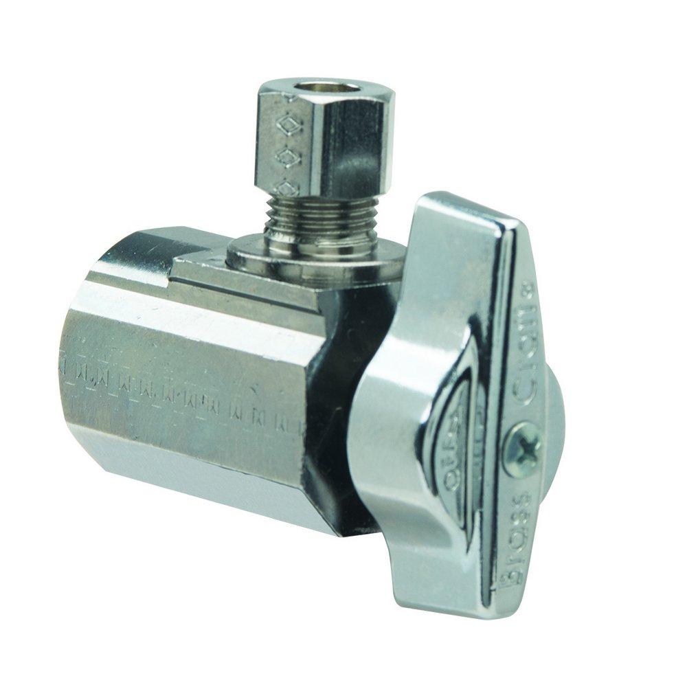 BrassCraft KTR07X Series 1/2 x 1/4 in. FIPT x OD Compression Lever Handle Angle Supply Stop Valve in Chrome Plated