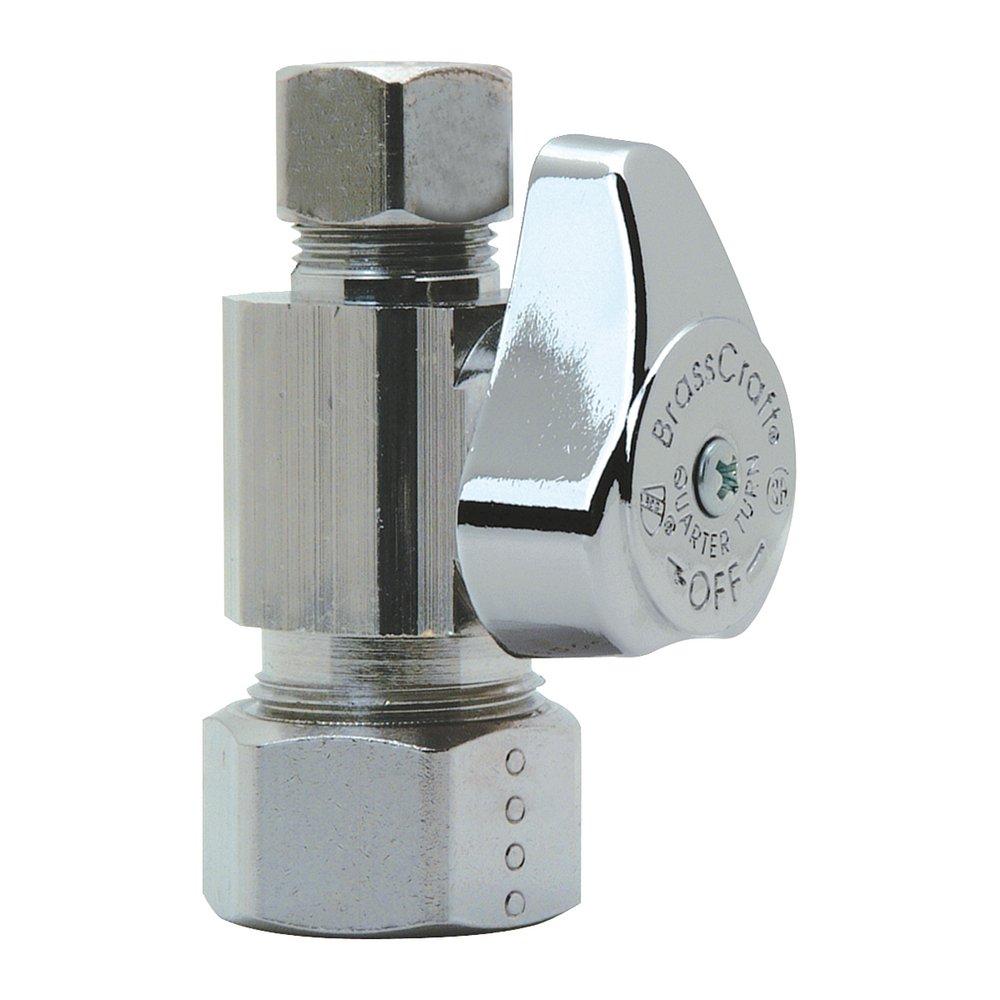 BrassCraft G2CR14 Series 1/2 x 3/8 in. Compression x OD Compression Straight Supply Stop Valve in Chrome
