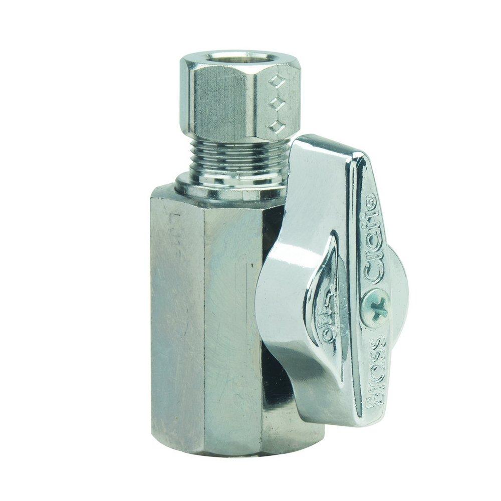 BrassCraft KTR12X Series 1/2 x 3/8 in. FIPT x OD Compression Lever Handle Straight Supply Stop Valve in Chrome Plated