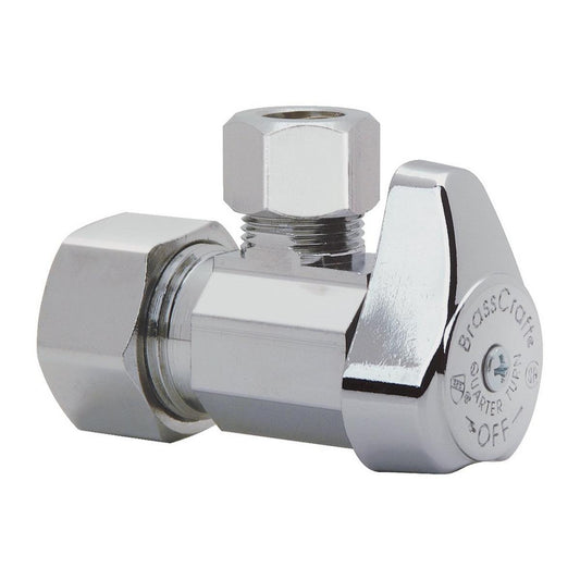 BrassCraft G2CR19 Series 1/2 x 3/8 in. Compression x OD Compression Angle Supply Stop Valve in Chrome