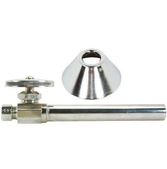 BrassCraft CS41B Series 1/2 x 3/8 in. Sweat x OD Compression Knurled Oval Handle Straight Supply Stop Valve in Chrome Plated