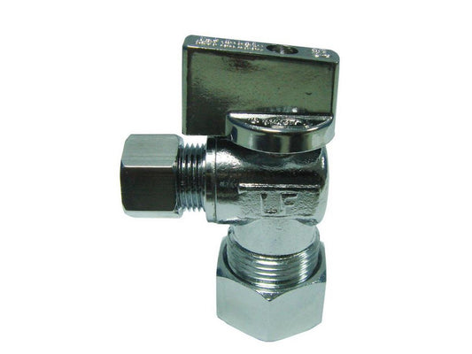5/8 x 3/8 in. Compression Knob Angle Supply Stop Valve in Chrome Plated