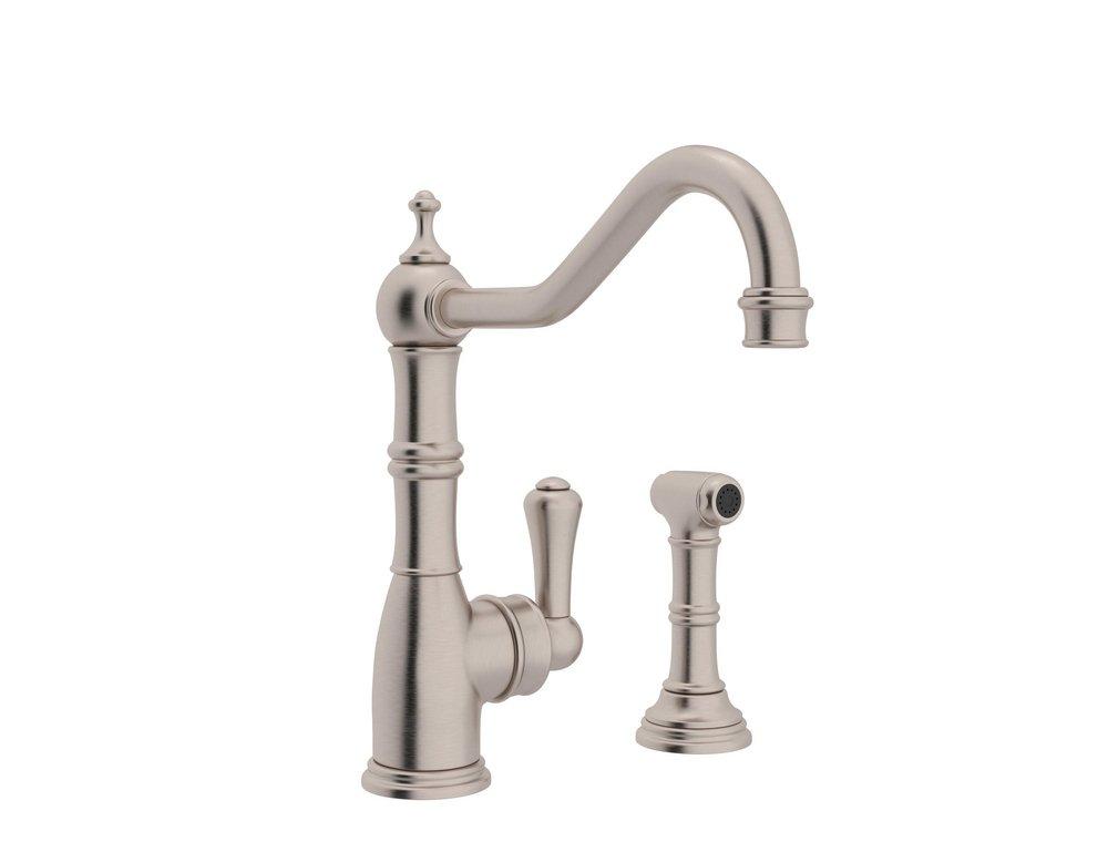 Perrin & Rowe Holborn™ Single Handle Kitchen Faucet in Satin Nickel