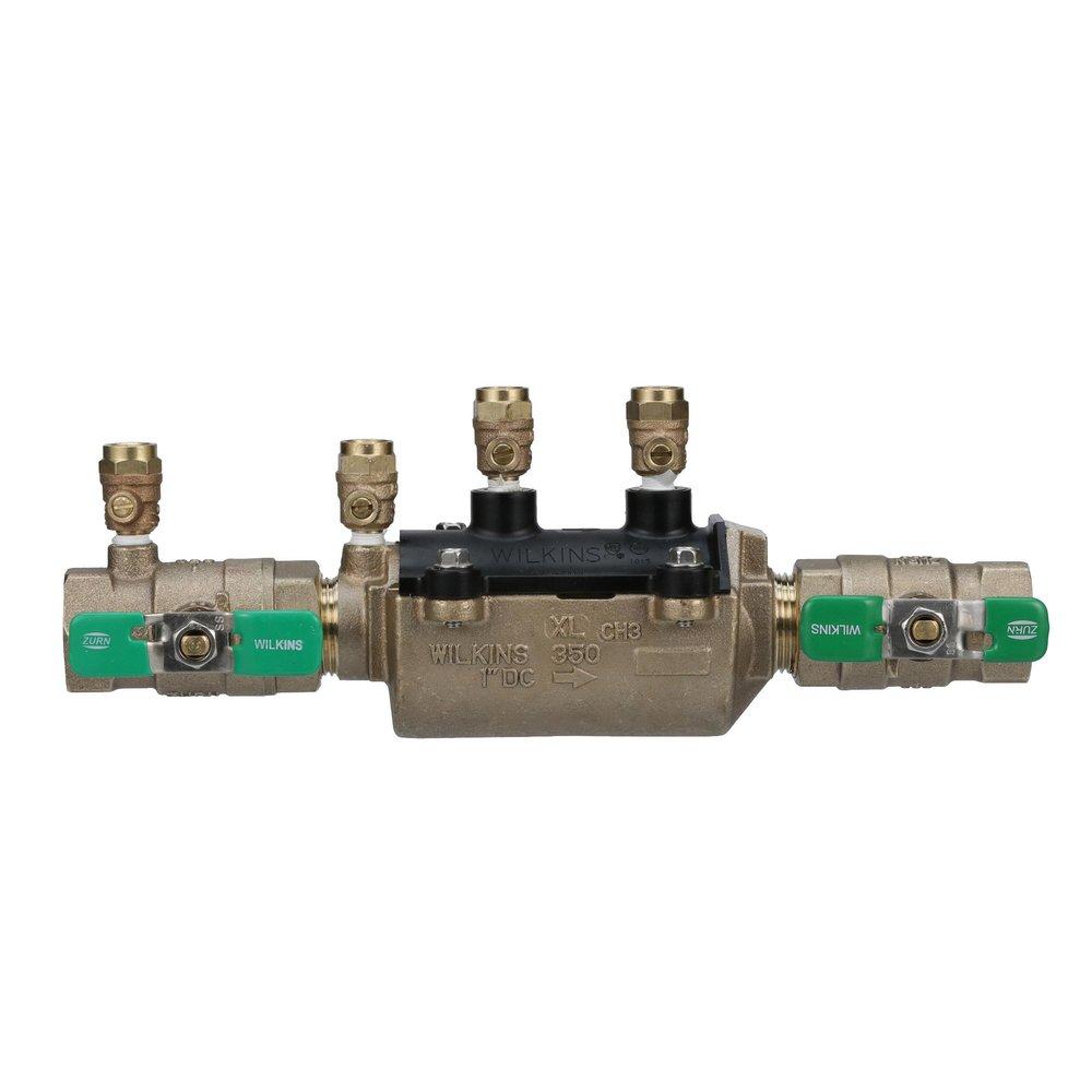 Zurn Wilkins 350XL 1 in. Cast Brass Flanged 175 psi Double Check Valve Backflow Preventer
