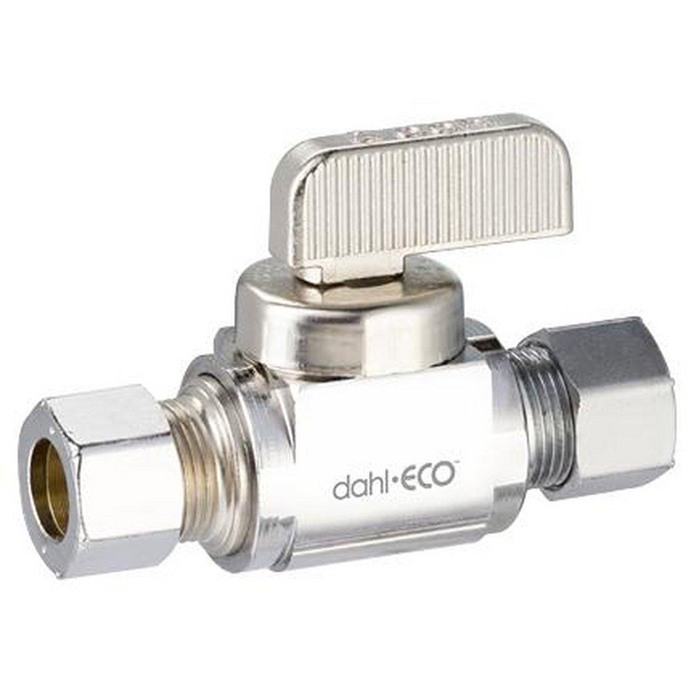 dahl Valve Mini-Ball™ 3/8 in. OD Compression Loose Key Straight Supply Stop Valve in Chrome Plated