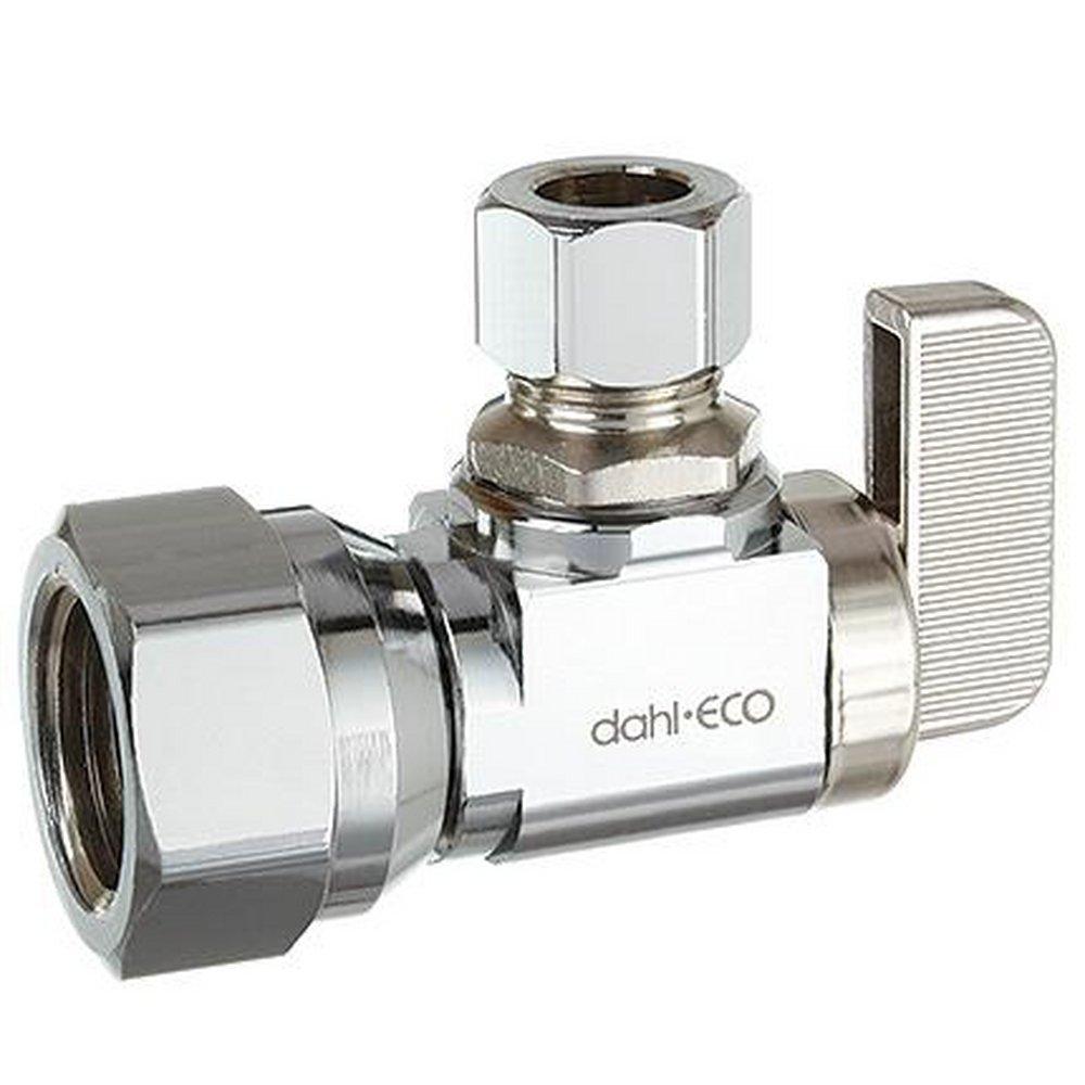 dahl Valve Mini-Ball™ 1/2 x 3/8 in. FIPS x OD Compression Loose Key Angle Supply Stop Valve in Chrome Plated