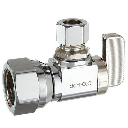 dahl Valve Mini-Ball™ 1/2 x 3/8 in. FIPS x OD Compression Loose Key Angle Supply Stop Valve in Chrome Plated