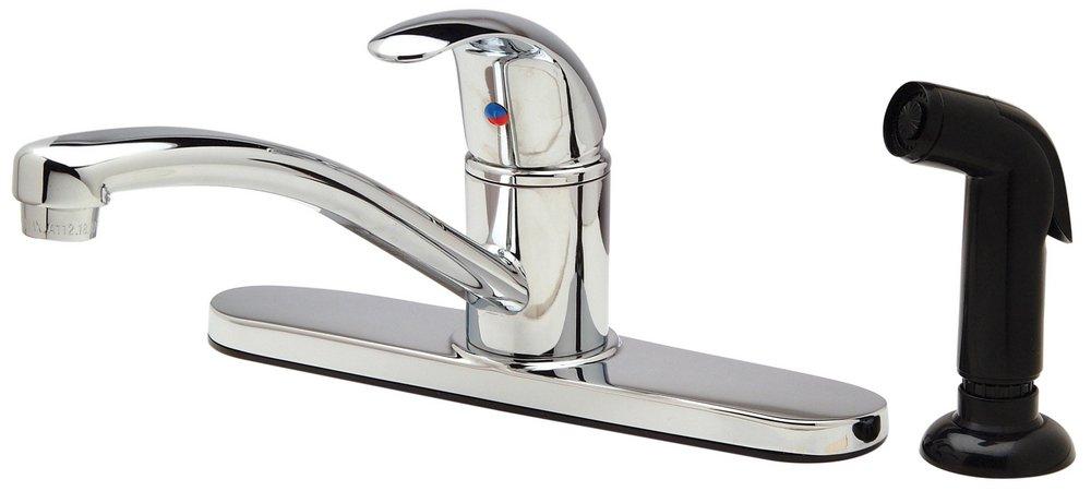 Zurn Temp-Gard Single Handle Kitchen Faucet with Side Spray in Polished Chrome
