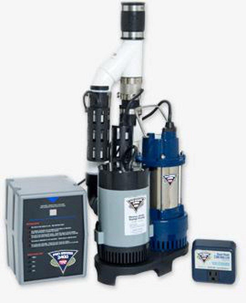 1/3 HP Submersible Sump Pump System with Battery Backup Pump