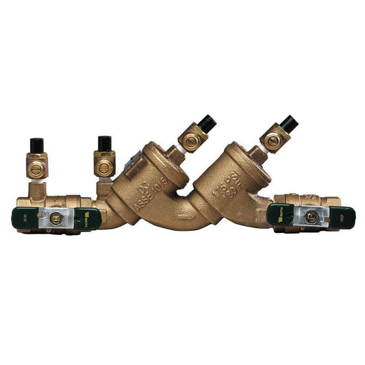 Watts Series LF719 1-1/2 in Cast Copper Silicon Alloy FPT Double Check Valve with Quarter-Turn Ball Valves