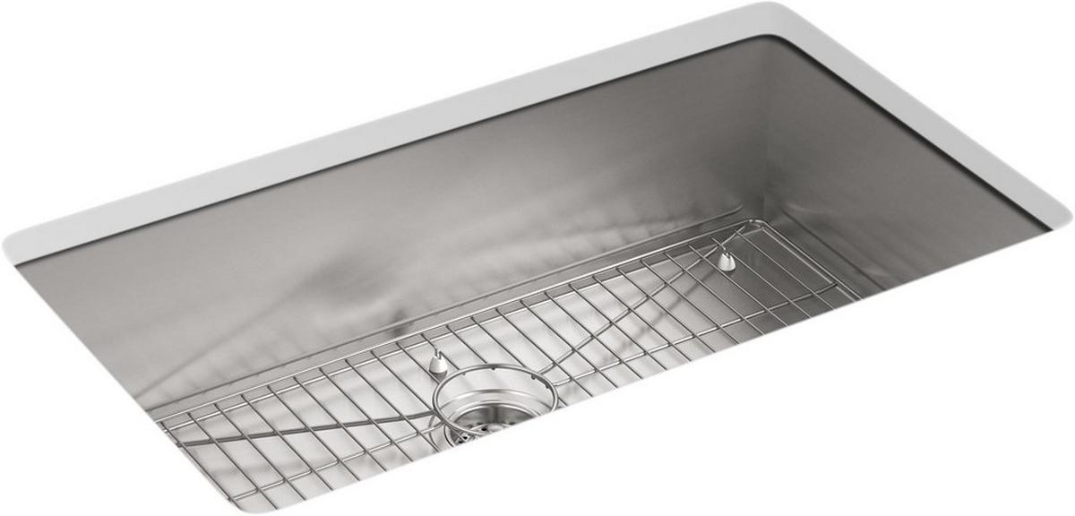 KOHLER Vault™ 33 in. Dual Mount Stainless Steel Single Bowl Kitchen Sink