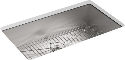 KOHLER Vault™ 33 in. Dual Mount Stainless Steel Single Bowl Kitchen Sink