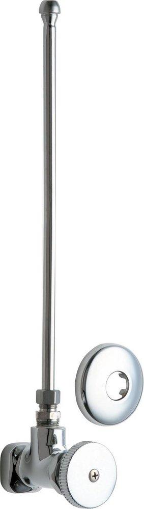 1/2 x 3/8 in. FNPT x OD Compression Wheel Angle Supply Stop Valve in Polished Chrome