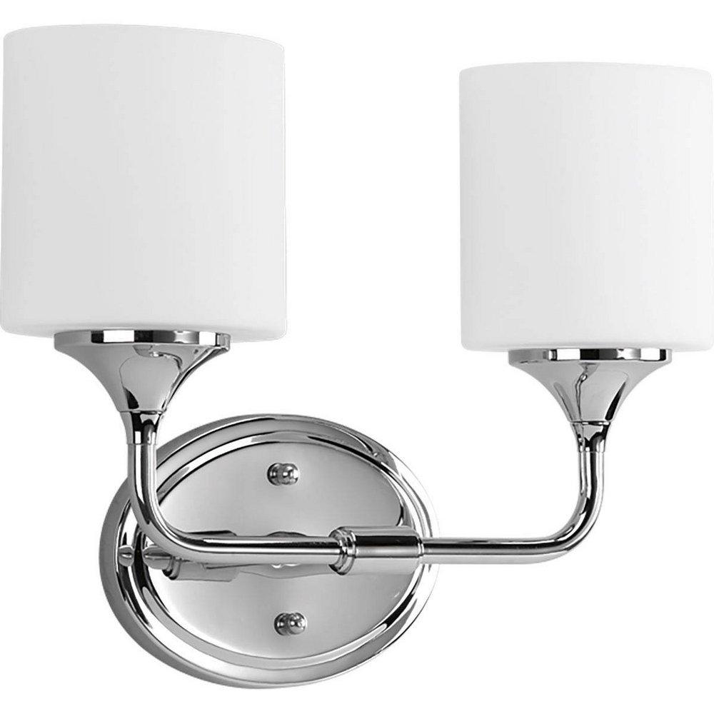 Progress Lighting Lynzie 14-1/2 in. 100W 2-Light Vanity Fixture in Polished Chrome