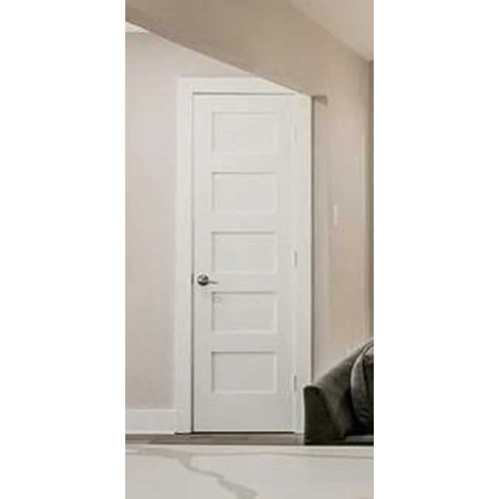 18 in x 80 in Shaker 5-Panel Solid Core Primed MDF Prehung Interior Door