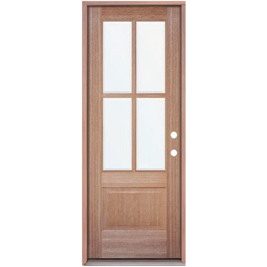 3 ft. x 6 ft. 8 in. Mahogany Classic 4 Lite Prehung Exterior Door