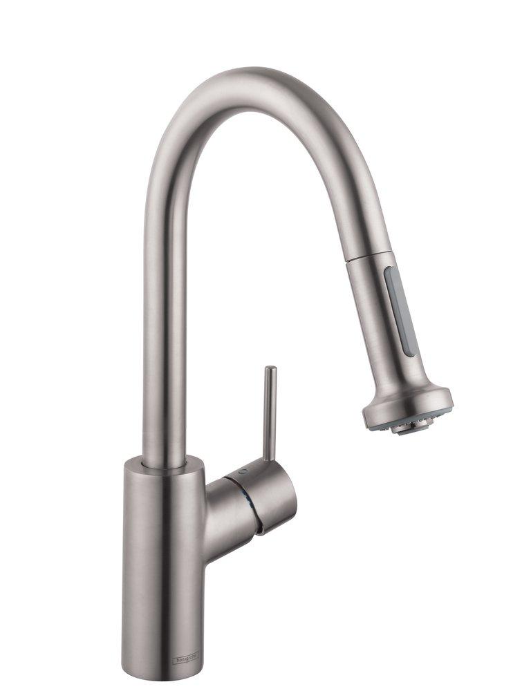 Hansgrohe Talis S2 Single Handle Pull Down Bar Faucet in Steel Optik