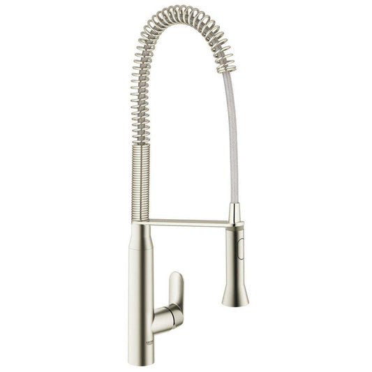 GROHE K7 Single Handle Pull Out Kitchen Faucet in SuperSteel Infinity™